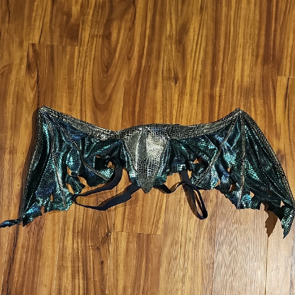 Shimmering Green and Black Dog Dragon Costume